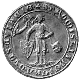 Pieczęć piesza księcia Przemysła z 1307 roku.